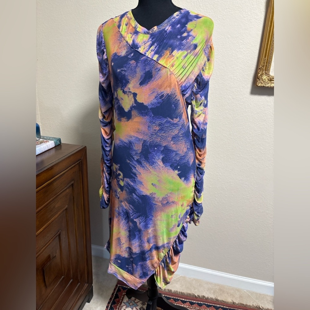Kendall & Kylie Tie-Dye Long Sleeve Dress